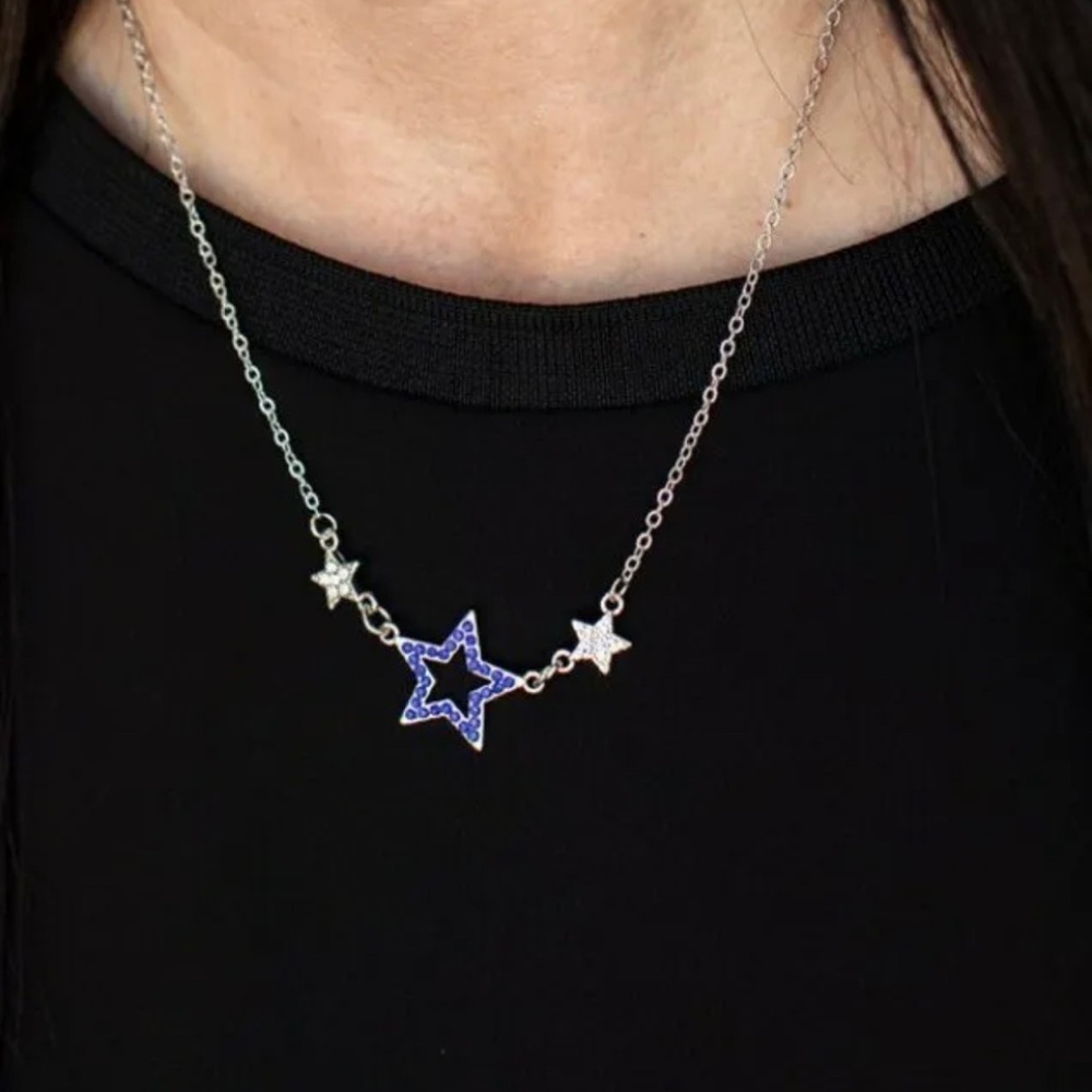 Paparazzi ~ United We Sparkle Blue ⭐️Necklace & Earrings ~ ⭐️NEW